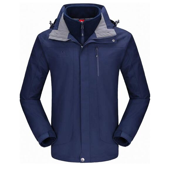 CAMEL CROWN Men's 3 n 1 Ski Jacket  Waterproof, Windproof, Hooded and Fleece XXL - Picture 1 of 10